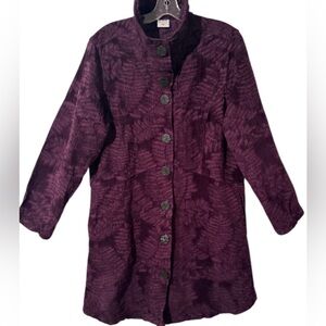 Vintage  CMC (Color Me Cotton) Coat Purple Textured Jacket  Women XL